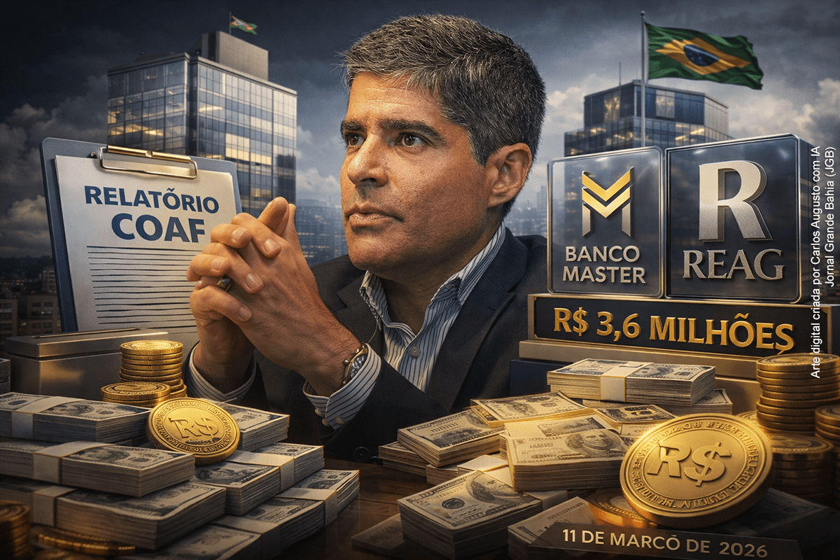 Relatório do Coaf indica que a empresa A&M Consultoria, ligada ao ex-prefeito de Salvador ACM Neto, recebeu R$ 3,6 milhões do Banco Master e da gestora Reag entre 2023 e 2024. O político afirma que os valores correspondem a serviços de consultoria formalmente contratados. O caso surge no contexto das investigações sobre o Banco Master, acusado de fraude bilionária no sistema financeiro e atualmente sob liquidação determinada pelo Banco Central.