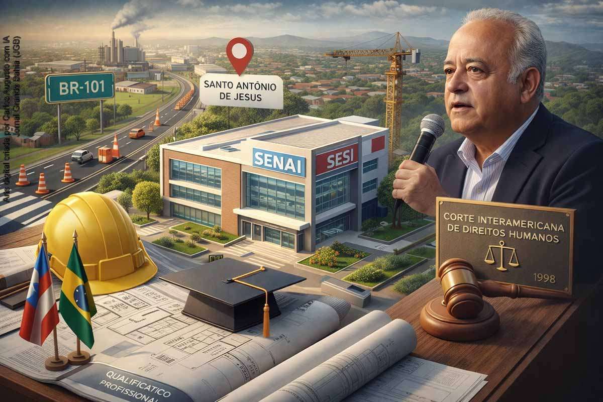 O governo da Bahia autorizou a cessão de uma área com mais de 20 mil metros quadrados para implantação de uma unidade integrada do SENAI e do SESI em Santo Antônio de Jesus. A estrutura deve atender cerca de três mil estudantes, com início provisório das atividades entre junho e julho de 2026. A iniciativa se articula a obras de infraestrutura e ao cumprimento de sentença da Corte Interamericana ligada à tragédia da fábrica de fogos de 1998.