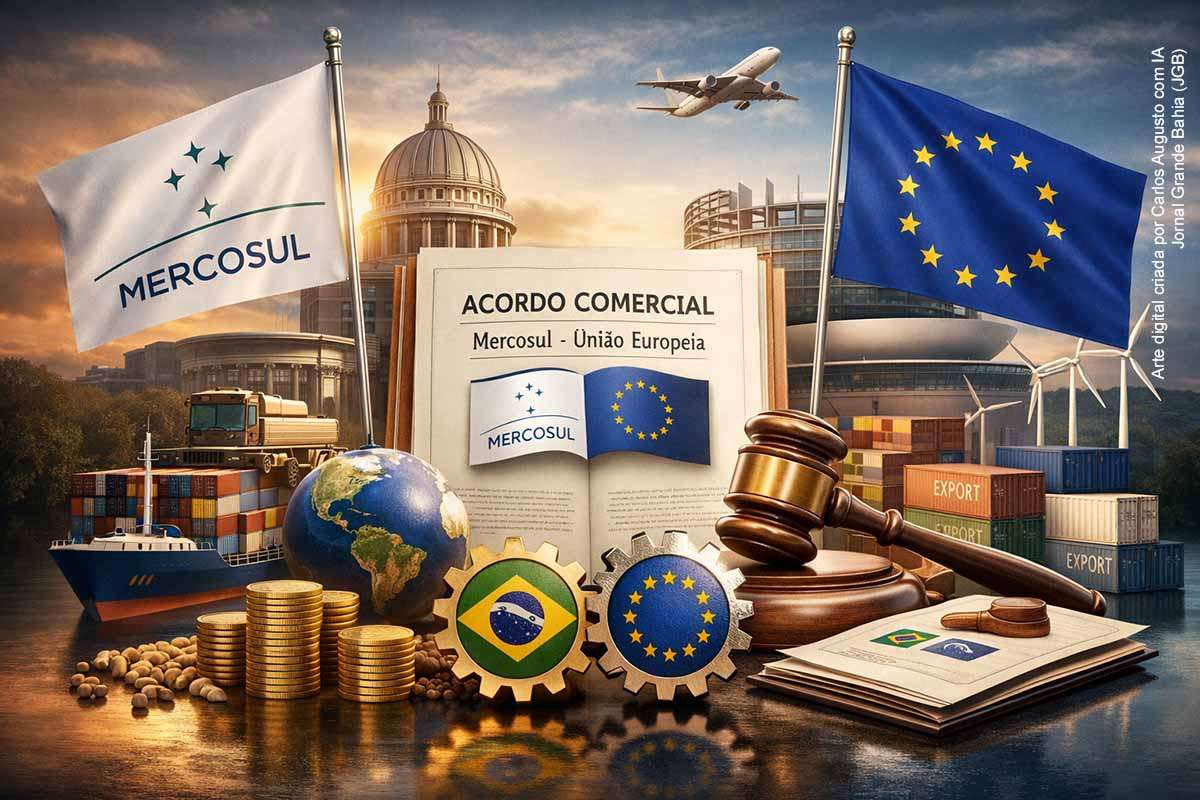 O Senado aprovou por unanimidade o Acordo Provisório de Comércio entre Mercosul e União Europeia, encerrando um processo de negociação iniciado há 26 anos. O tratado prevê ampla redução de tarifas e expansão do comércio entre os blocos, que juntos somam 718 milhões de habitantes e PIB de US$ 22,4 trilhões. O acordo inclui mecanismos de salvaguarda, enfrenta divergências regulatórias e ainda depende de etapas de ratificação para entrar em vigor.
