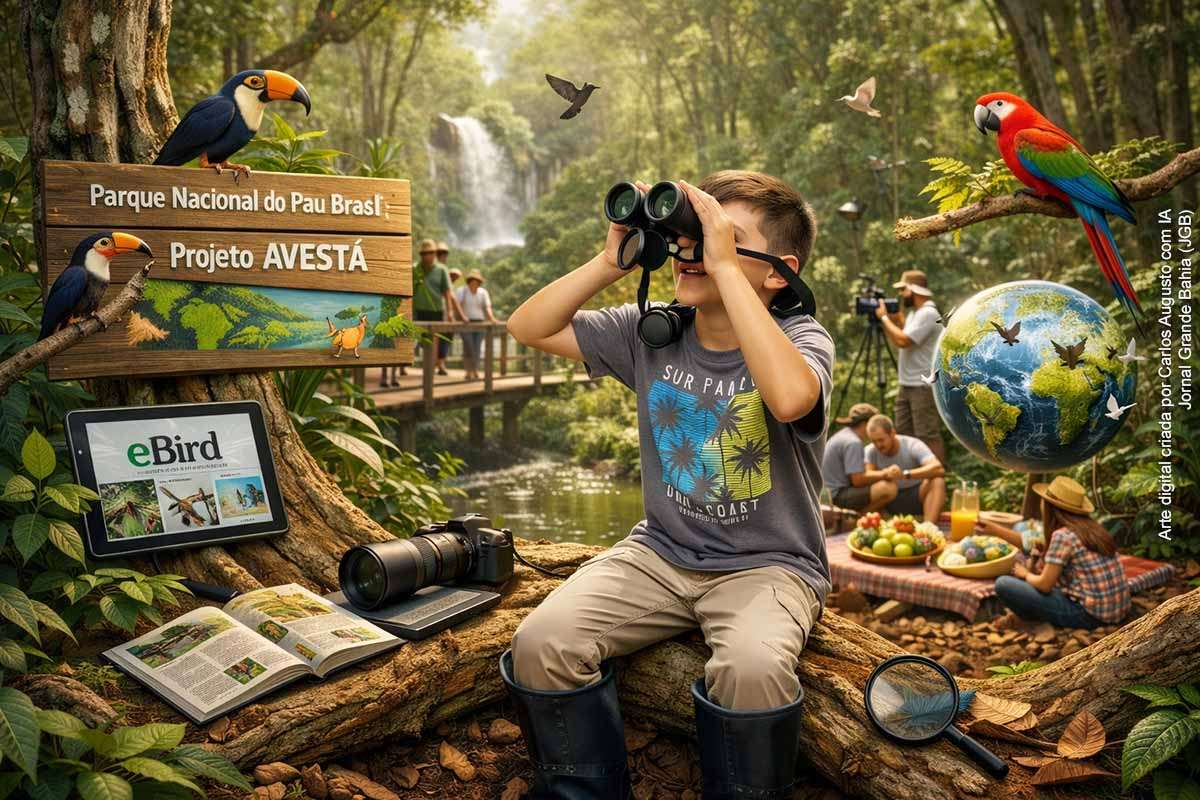 Parque Nacional do Pau BrasilO projeto AVESTÁ, no Parque Nacional do Pau Brasil, consolida o turismo regenerativo em Porto Seguro ao integrar observação de aves, educação ambiental e ciência cidadã. Com visitação gratuita e atividades estruturadas, a iniciativa promove o envolvimento direto dos visitantes na conservação, gera renda local e amplia a visibilidade internacional do destino, reposicionando a região no cenário do ecoturismo sustentável.