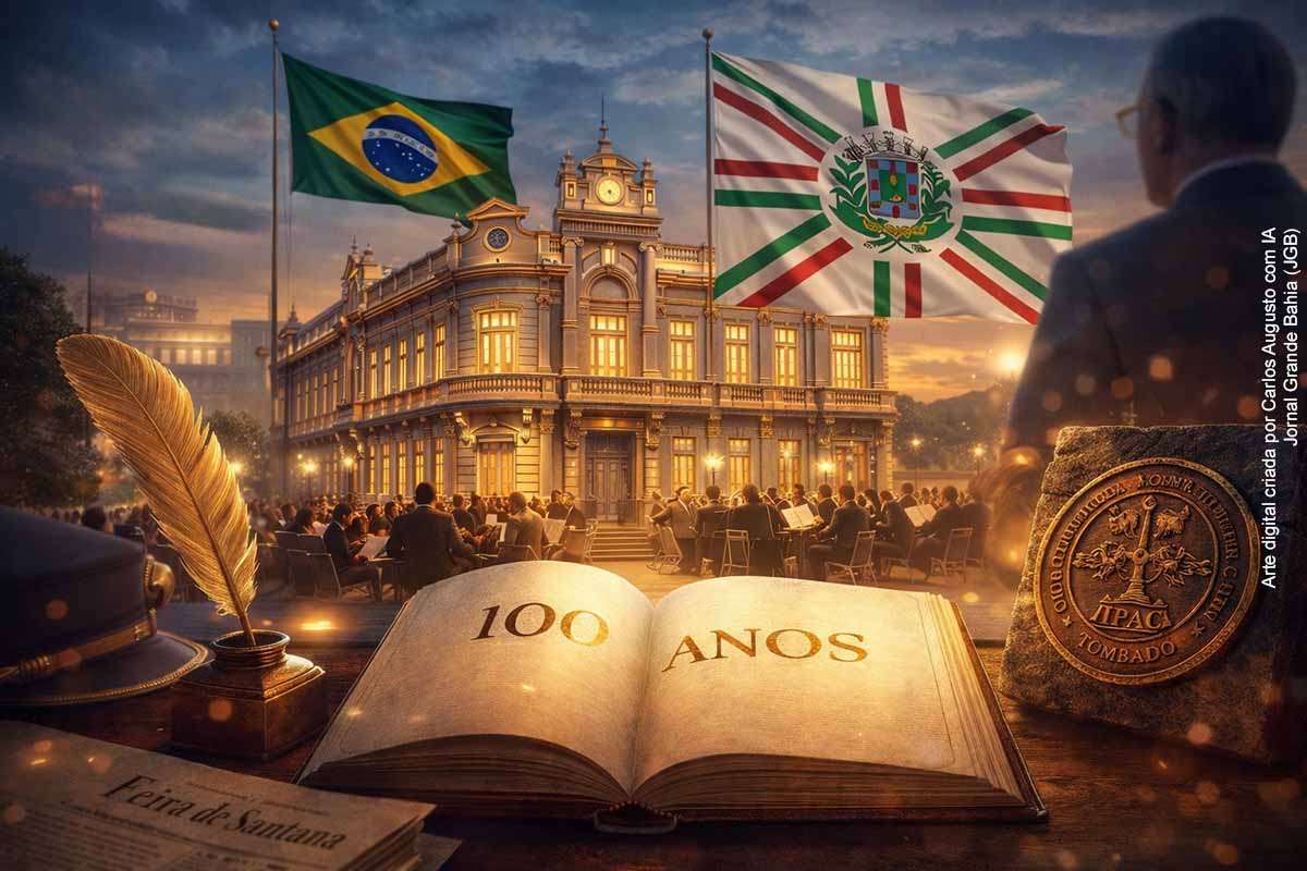 A Prefeitura de Feira de Santana realiza, em 07/04/2026, solenidade pelos 100 anos do Paço Municipal Maria Quitéria, reunindo autoridades e programação cultural com a Filarmônica 25 de Março. Tombado pelo IPAC, o edifício é símbolo da história administrativa e urbana do município, refletindo sua evolução ao longo do século XX. A celebração destaca a importância da preservação do patrimônio histórico e da memória institucional.