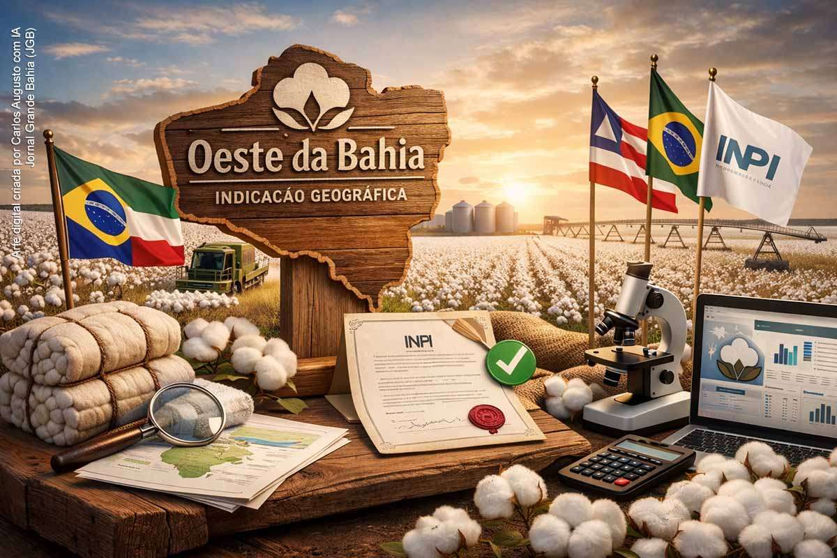 A reunião promovida pela Seagri em 07/04/2026 marcou avanço no reconhecimento da Indicação Geográfica do algodão do Oeste baiano. O selo busca valorizar a qualidade e origem do produto, ampliando sua competitividade. Com potencial de impacto econômico e regional, a certificação depende de organização produtiva, governança eficiente e cumprimento de critérios técnicos estabelecidos pelo INPI.