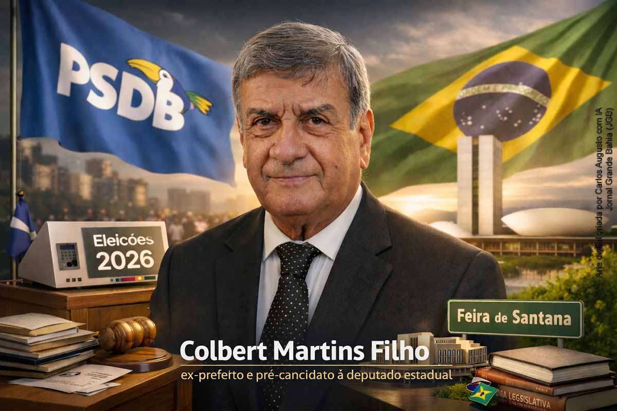 O ex-prefeito Colbert Martins Filho confirmou filiação ao PSDB e anunciou pré-candidatura a deputado estadual nas Eleições 2026. A decisão ocorre após a dissolução do Democracia Cristã e envolve articulações com lideranças como ACM Neto e Bruno Reis. Colbert defende maior representação de Feira de Santana, critica candidatos externos e propõe fortalecer candidaturas locais para ampliar a influência política do município nos parlamentos estadual e federal.