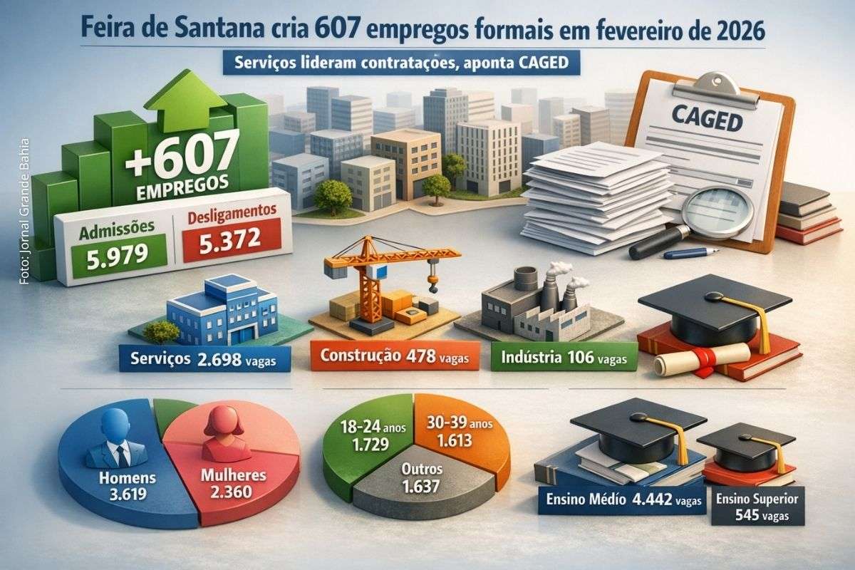 Dados mostram saldo positivo no mercado de trabalho, com destaque para serviços, construção civil e jovens trabalhadores.