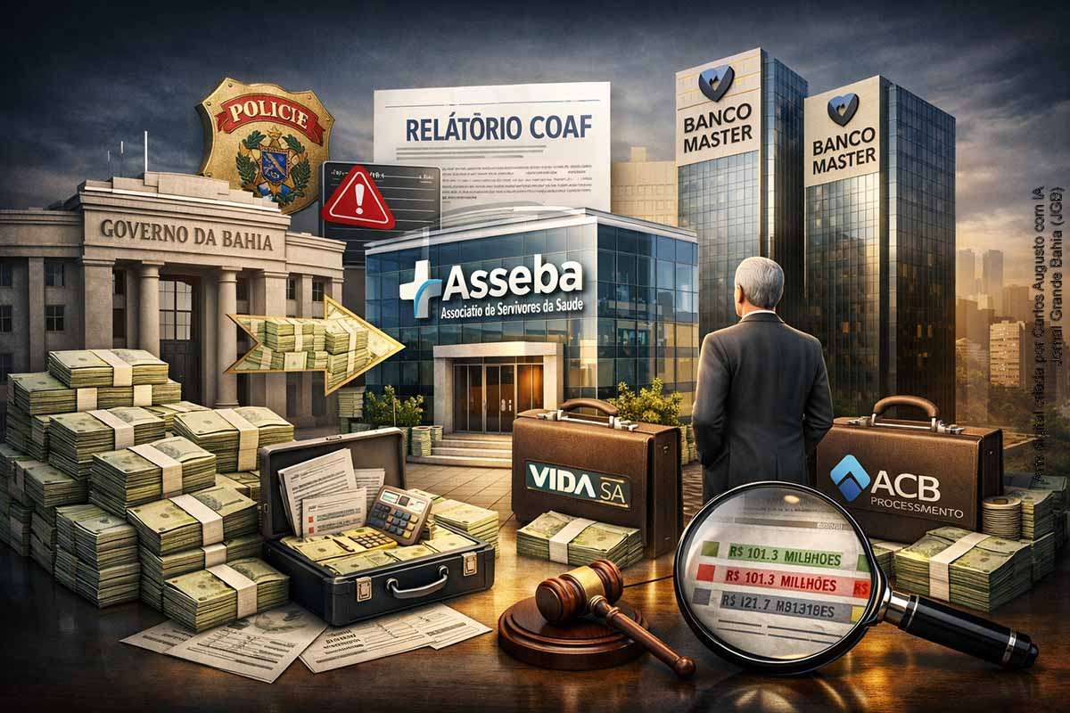 Relatório do Coaf aponta que o governo da Bahia destinou R$ 140,1 milhões à Asseba, entidade ligada ao ex-diretor do Banco Master, Augusto Lima. A associação repassou grande parte dos recursos ao próprio banco e a empresas do executivo. Há indícios de movimentações financeiras atípicas, incluindo transferências rápidas e pagamentos sem justificativa clara. O caso levanta questionamentos sobre governança, transparência e uso de recursos públicos.