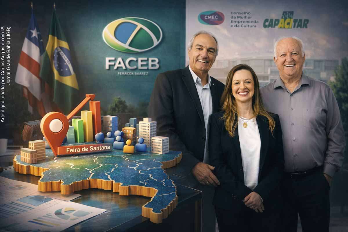 Paulo Cavalcanti, Isabela Suzrez e Clóves Lopes Cedraz, presidente eleito, vice-presidente eleita e o presidente da Faceb.