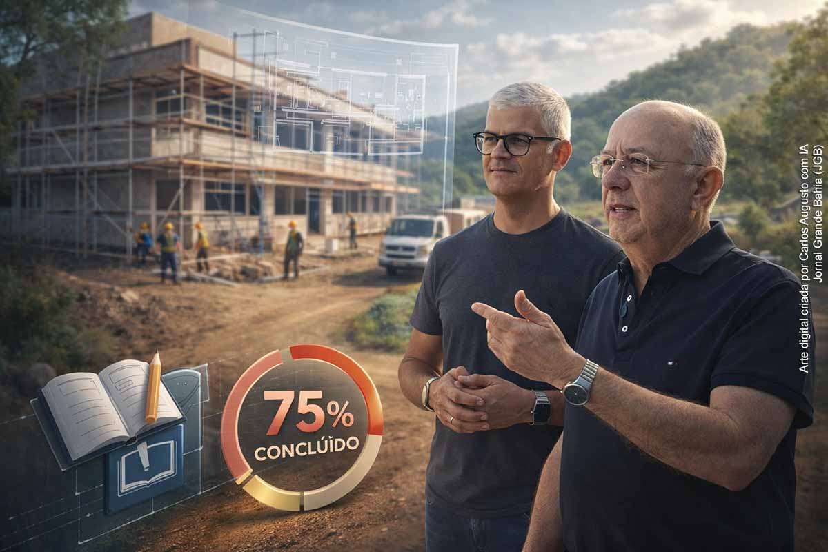 O prefeito de Feira de Santana vistoriou, em 11 de abril de 2026, as obras da Escola Municipal Timóteo Ferreira da Silva, que atingiram 75% de execução. Localizada entre Matinha e Tiquaruçu, a unidade atenderá estudantes de diversos povoados rurais. A obra avança para a fase final de acabamento, com previsão de entrega próxima, integrando ações voltadas à ampliação da infraestrutura educacional no campo.