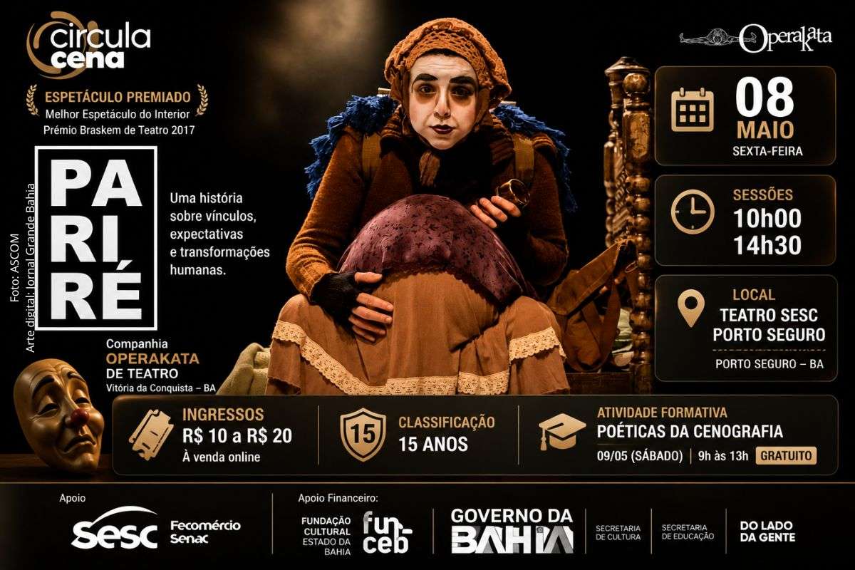 Além da encenação, a Companhia Operakata realizará o workshop “Poéticas da Cenografia”.