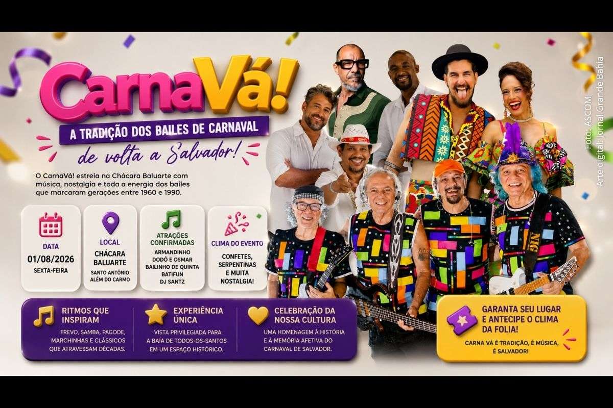 Evento será realizado na Chácara Baluarte e reúne atrações da música baiana em uma celebração inspirada nos bailes carnavalescos que marcaram gerações
