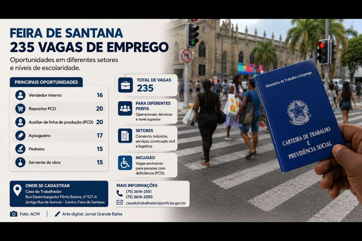 Unidade inicia a semana com vagas em diferentes setores da economia e oportunidades para pessoas com deficiência (PCD).