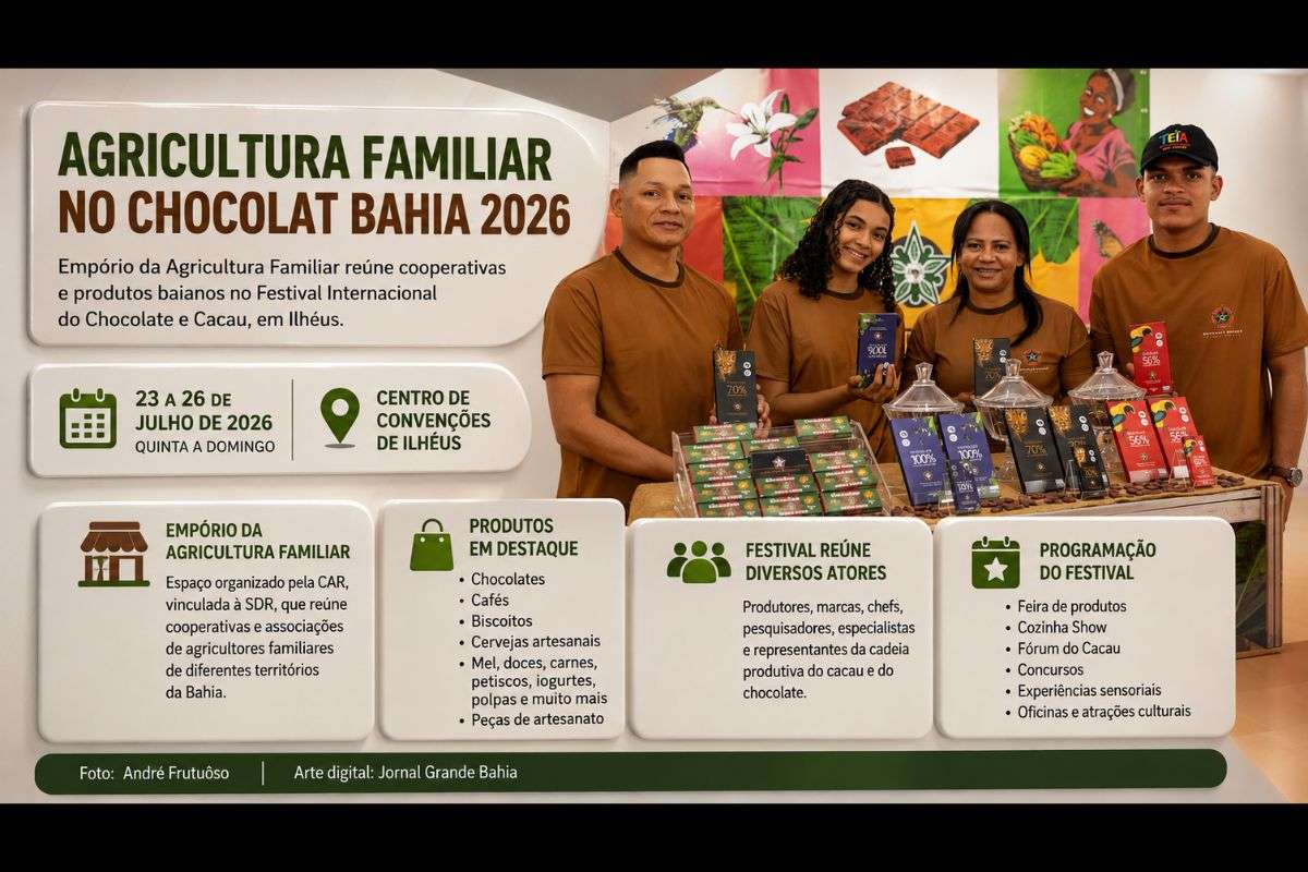 Espaço organizado pela CAR reúne cooperativas e associações da agricultura familiar durante o Festival Internacional do Chocolate e Cacau, entre os dias 23 e 26 de julho.