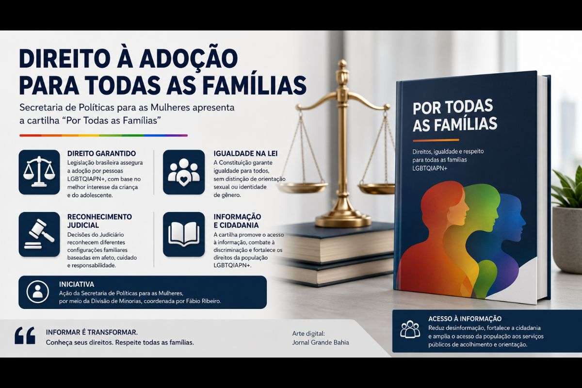 Publicação “Por Todas as Famílias” aborda direitos, combate à desinformação e destaca a legislação sobre adoção por pessoas LGBTQIAPN+.