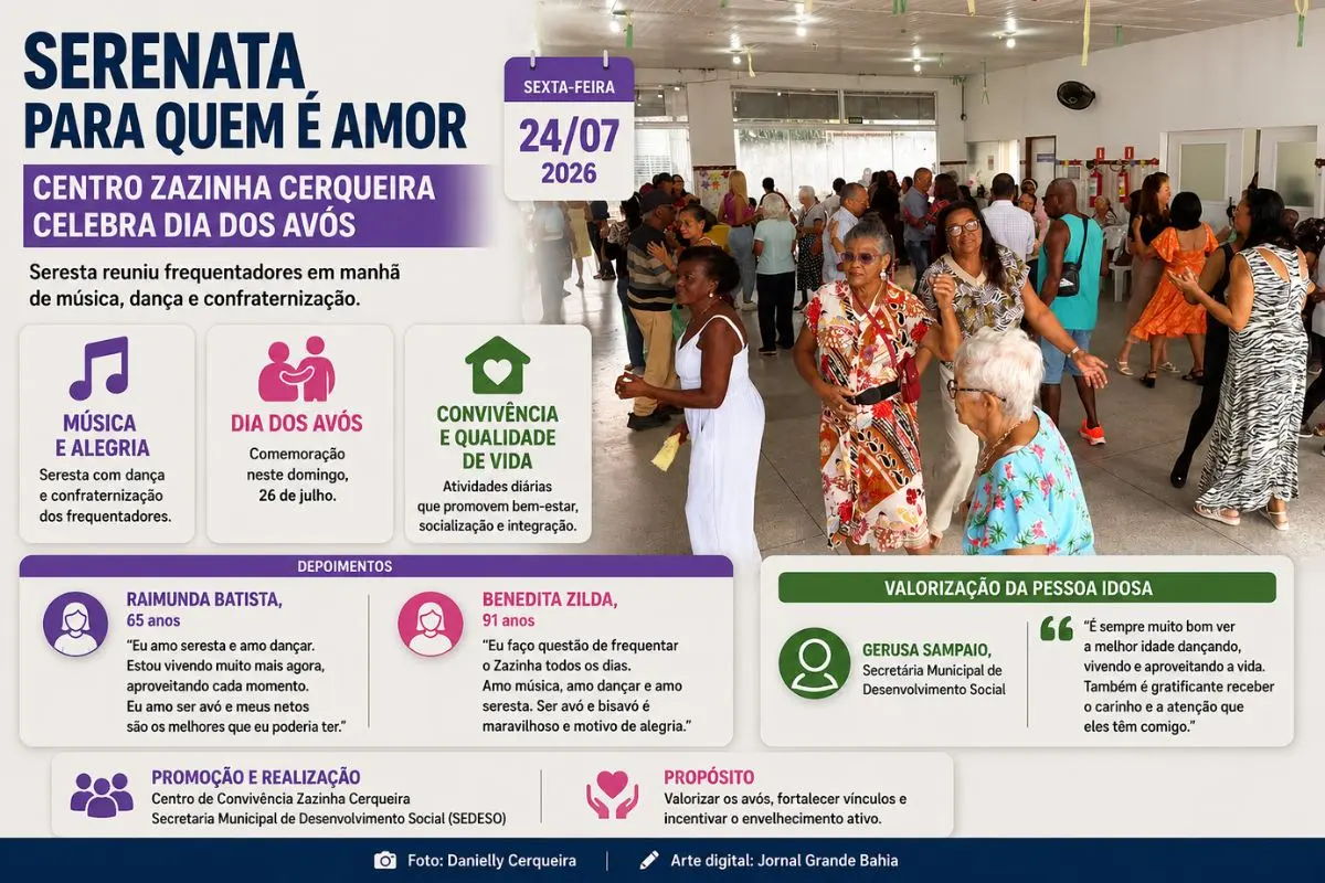 Evento promovido pela Secretaria Municipal de Desenvolvimento Social reuniu frequentadores do centro em uma programação voltada à convivência, integração e valorização da população idosa.