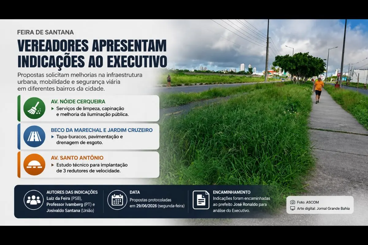Propostas encaminhadas ao Executivo municipal tratam de manutenção urbana, mobilidade, infraestrutura viária e segurança no trânsito em diferentes bairros da cidade.