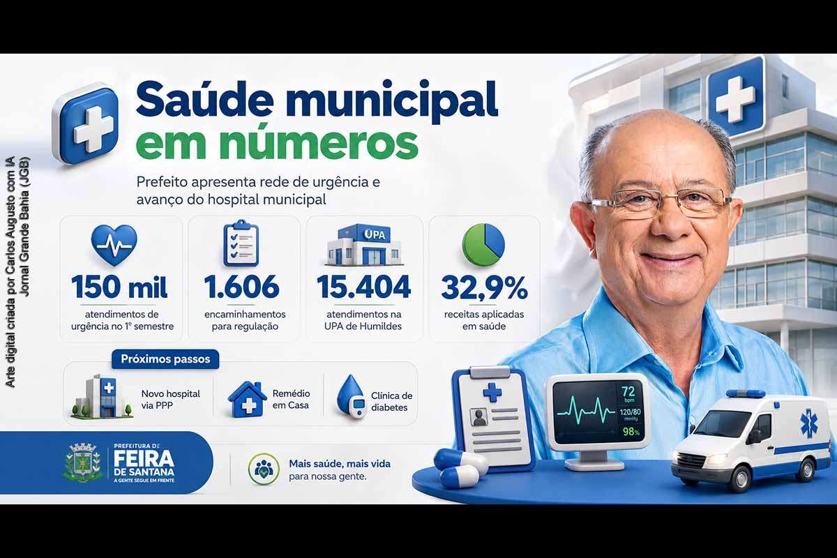 José Ronaldo afirmou que a rede municipal realizou aproximadamente 150 mil atendimentos de urgência no primeiro semestre de 2026, com 1.606 solicitações de regulação. O prefeito apresentou dados da UPA de Humildes, criticou a demora nas transferências estaduais e anunciou avanços na PPP do Hospital Municipal. Também detalhou a ampliação do Remédio em Casa e novos serviços especializados.
