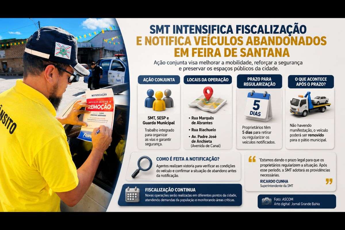 Operação conjunta da SMT, SESP e Guarda Municipal busca melhorar a mobilidade urbana, reforçar a segurança e preservar os espaços públicos da cidade.