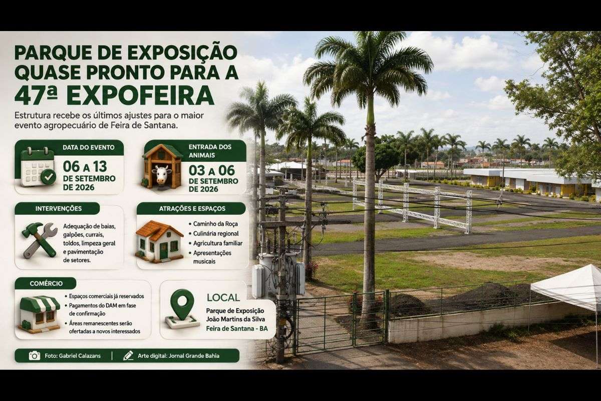 Montagem de estruturas, limpeza e adequações avançam no Parque de Exposição João Martins da Silva para a realização da mostra agropecuária.