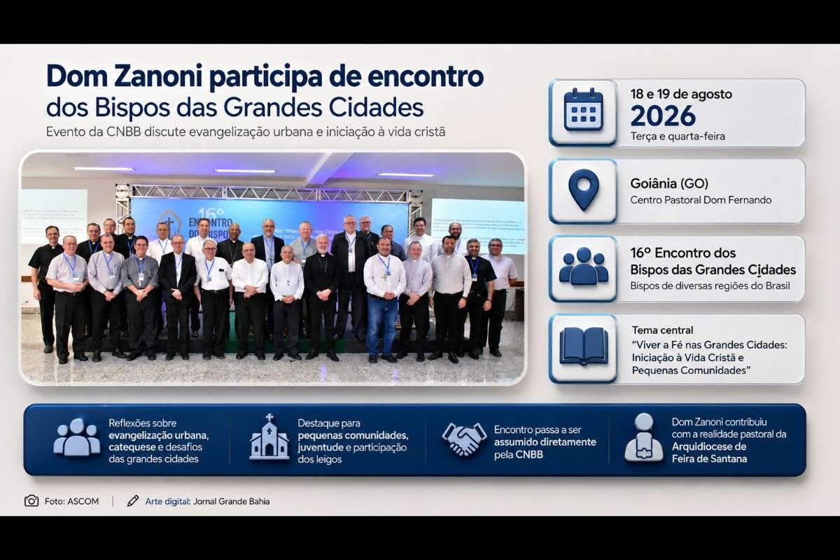 Arcebispo de Feira de Santana participou, em Goiânia, do 16º Encontro dos Bispos das Grandes Cidades, que discutiu iniciação cristã, pequenas comunidades e novos desafios pastorais.