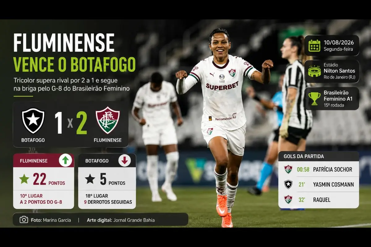 Tricolor supera rival no Nilton Santos pela 15ª rodada, enquanto Botafogo chega à nona derrota consecutiva e permanece na última posição.