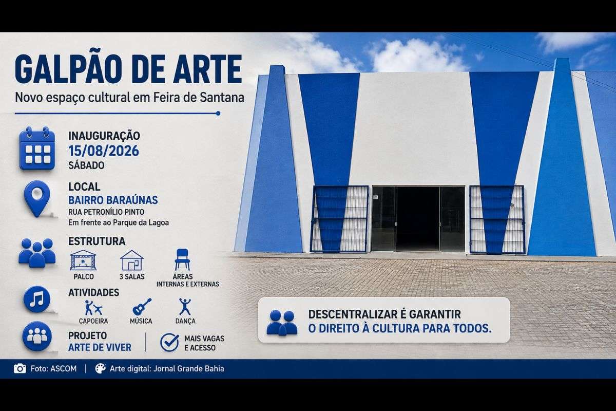 Novo equipamento cultural terá palco, três salas e espaços para apresentações, oficinas, reuniões e atividades do projeto Arte de Viver.