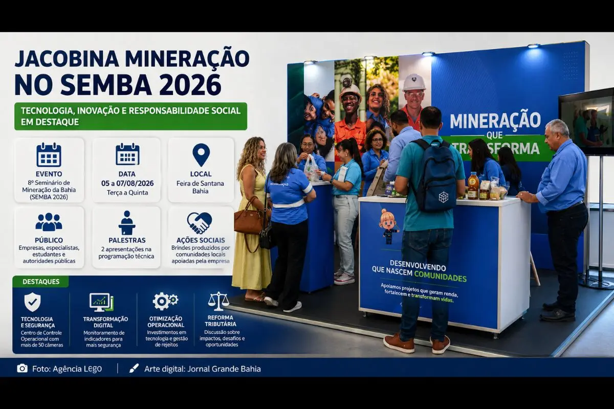 Empresa levou iniciativas apoiadas em comunidades locais ao estande e participou da programação técnica com palestras sobre tecnologia operacional e reforma tributária na mineração.