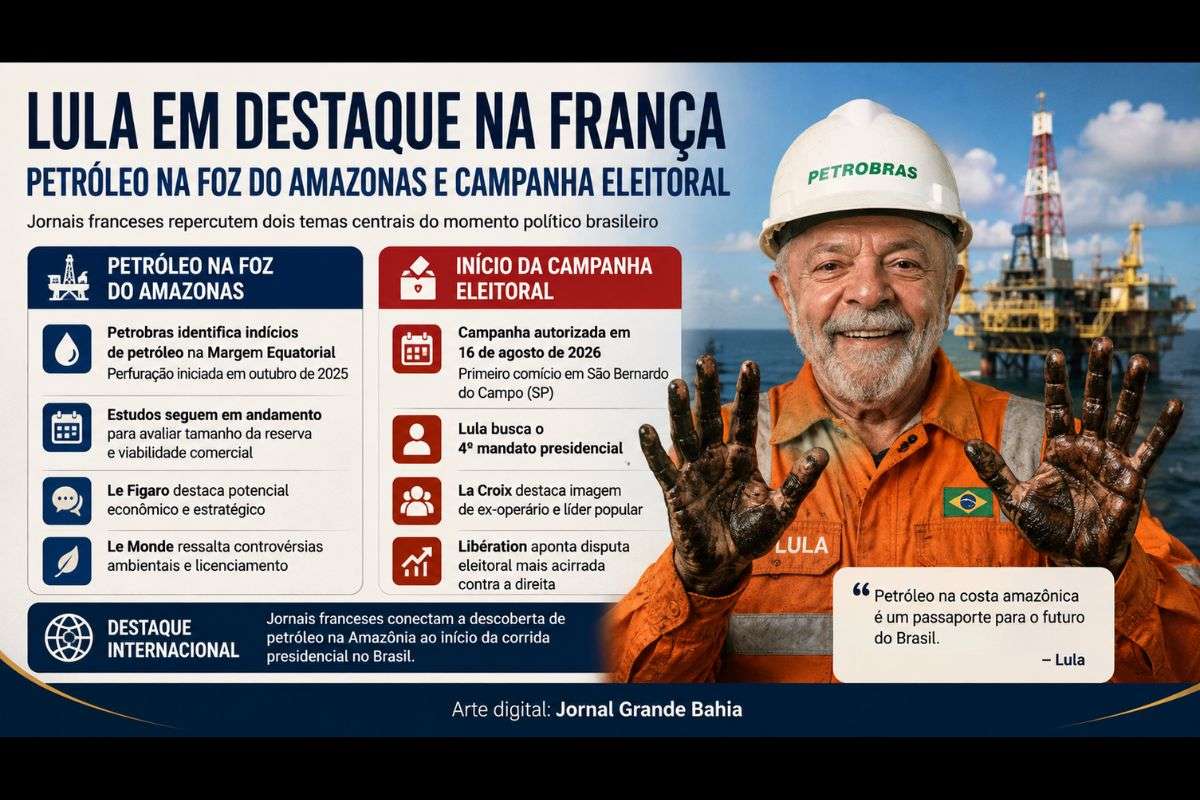 Le Figaro, Le Monde, La Croix e Libération abordaram a exploração petrolífera na Margem Equatorial e o início da campanha de Lula para um quarto mandato.