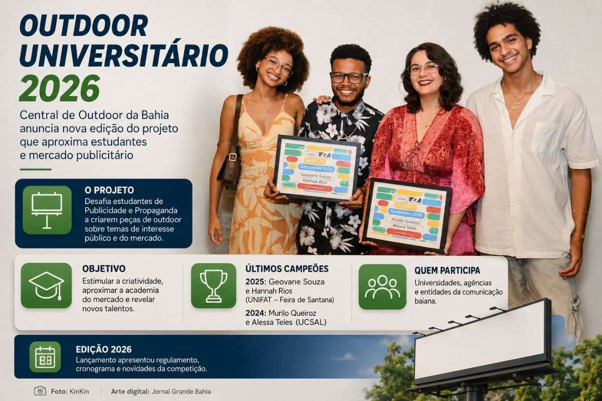 Projeto promove a participação de estudantes de Publicidade e Propaganda e aproxima a formação acadêmica do mercado de mídia OOH na Bahia.