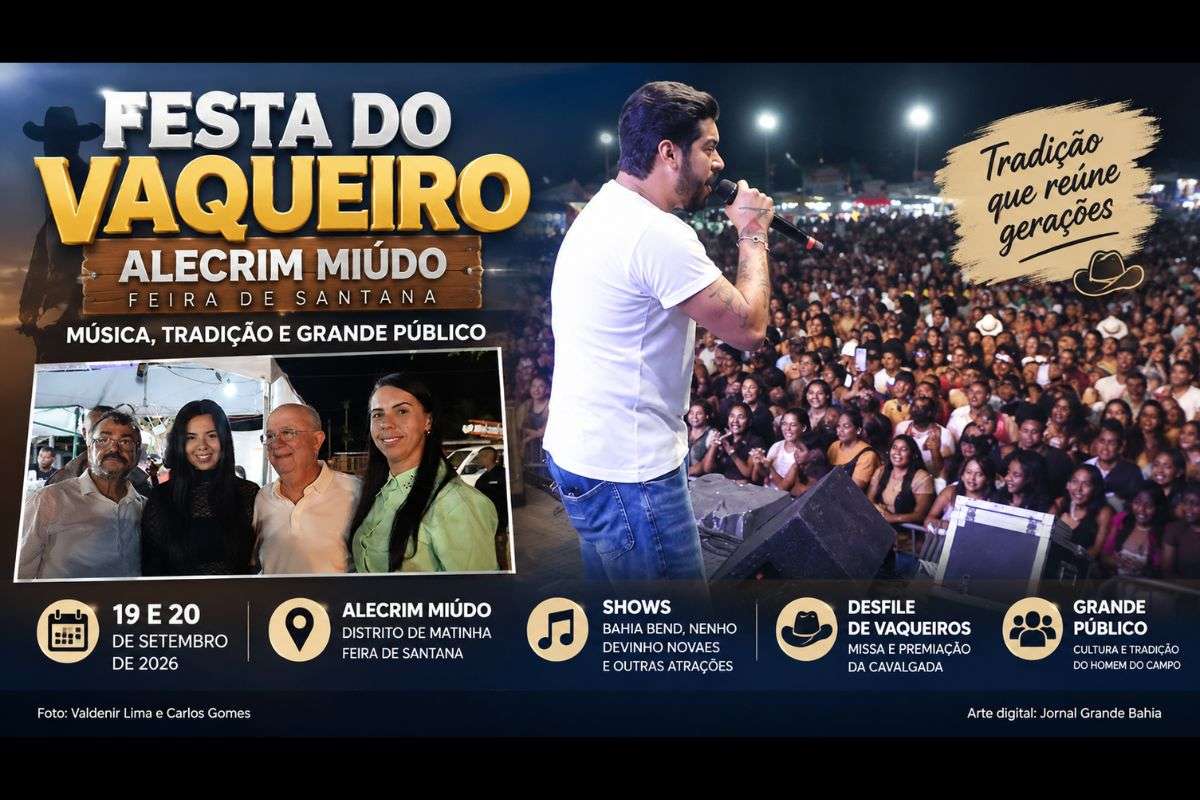 Evento realizado no distrito de Matinha teve apresentações de Bahia Bend, Nenho e Devinho Novaes, além de programação religiosa e manifestações culturais ligadas à vida no campo.