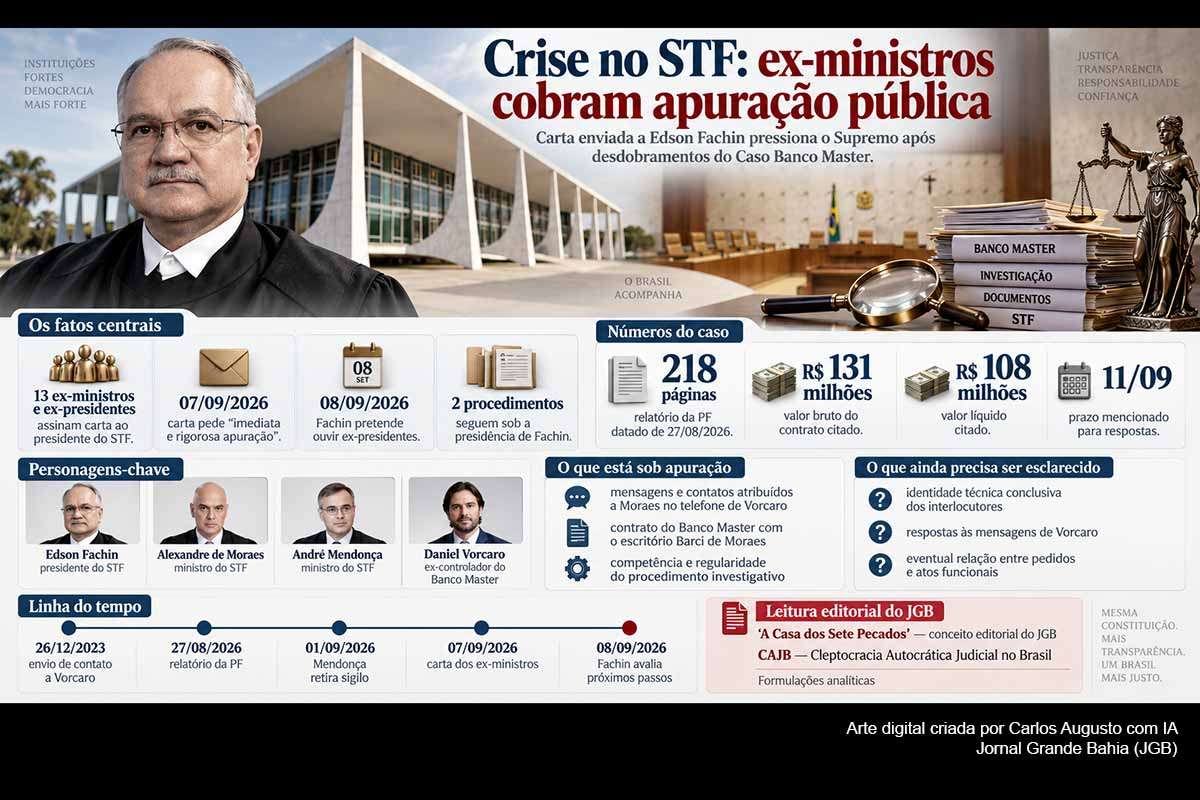 Imagem ilustrativa sobre Joaquim Barbosa e 12 ex-ministros exigem investigação imediata no STF após crise nas decisões