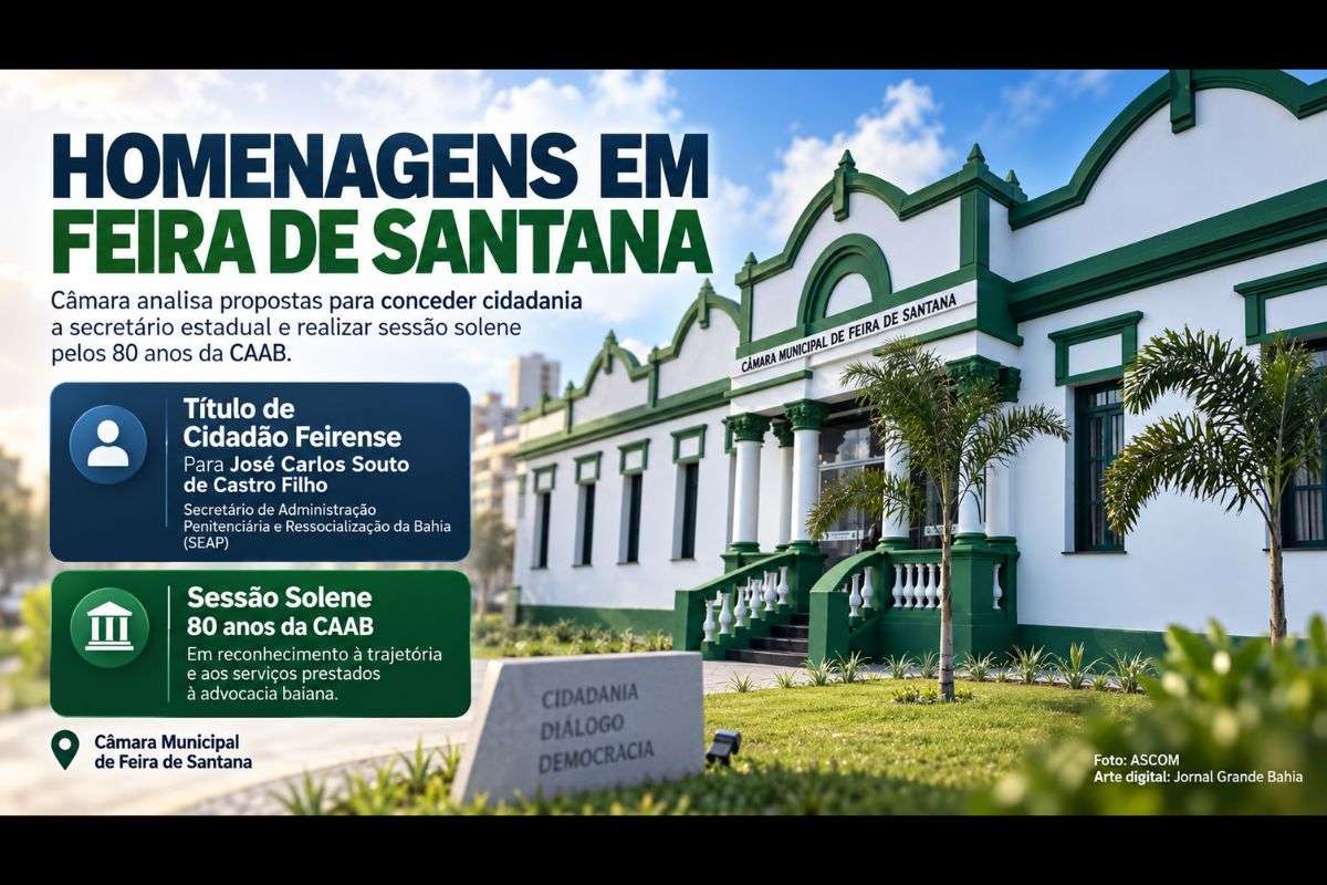 Propostas apresentadas pelos vereadores Eremita Mota e Jorge Oliveira preveem homenagem a José Carlos Souto de Castro Filho e à Caixa de Assistência dos Advogados da Bahia.