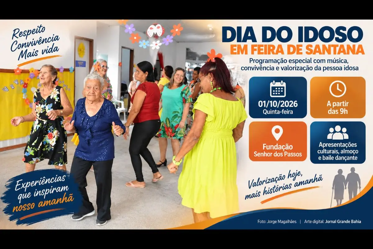 Atividades serão realizadas na Fundação Senhor dos Passos, com apresentações culturais, almoço e baile dançante promovidos pela Secretaria de Desenvolvimento Social.