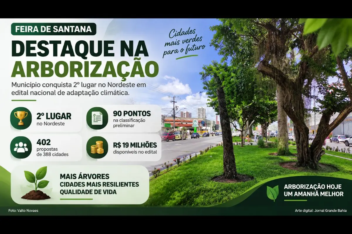 Município se destaca na classificação preliminar do edital ArborizaCidades 2026.