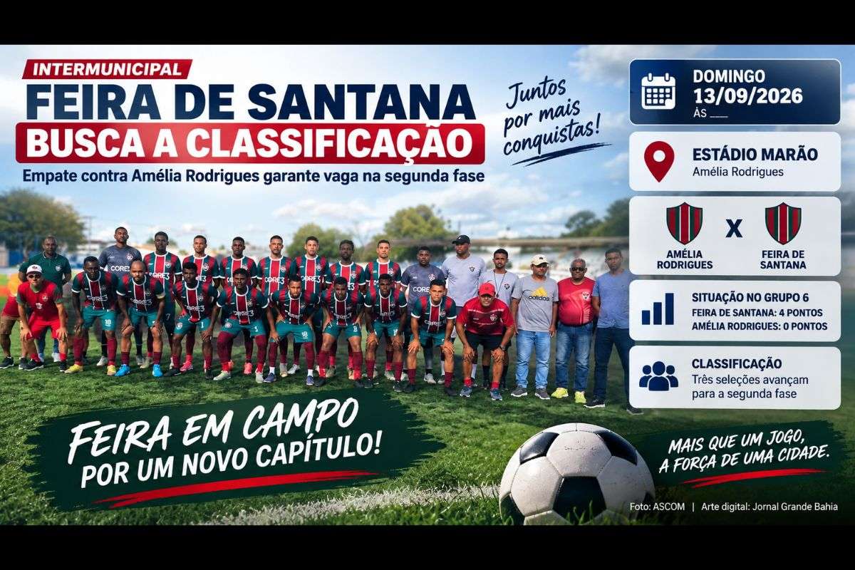 Seleção feirense soma quatro pontos no Grupo 6 e precisa de um ponto no Estádio Marão para garantir a classificação