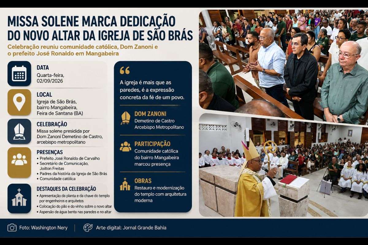 Celebração presidida por Dom Zanoni Demetino de Castro marcou a apresentação das obras de restauração e modernização do templo.