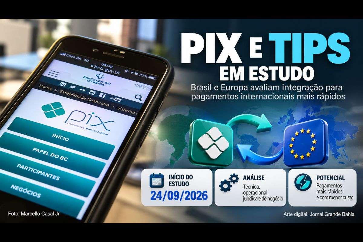 Banco Central do Brasil e Banco Central Europeu avaliam integração entre Pix e Tips para reduzir custos e ampliar a eficiência dos pagamentos transfronteiriços.