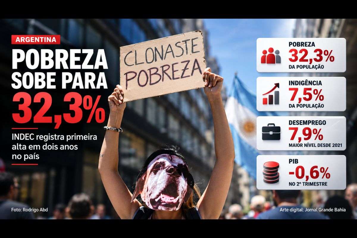 INDEC registra primeira alta da pobreza em dois anos; desemprego alcança 7,9% e PIB recua 0,6% no segundo trimestre.