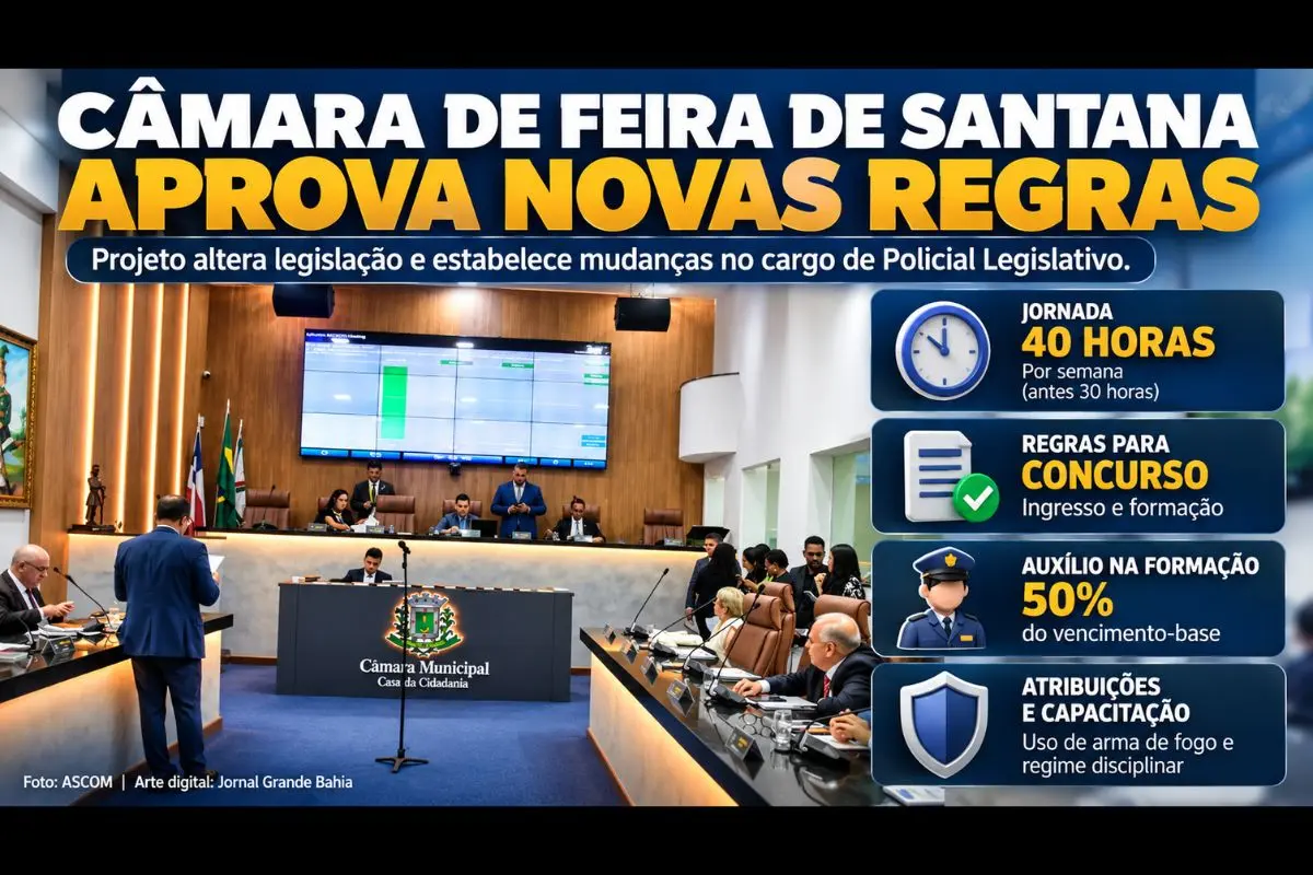 Projeto da Mesa Diretiva modifica legislação municipal, estabelece requisitos para concurso, prevê auxílio de 50% durante curso de formação e regulamenta atribuições do cargo.