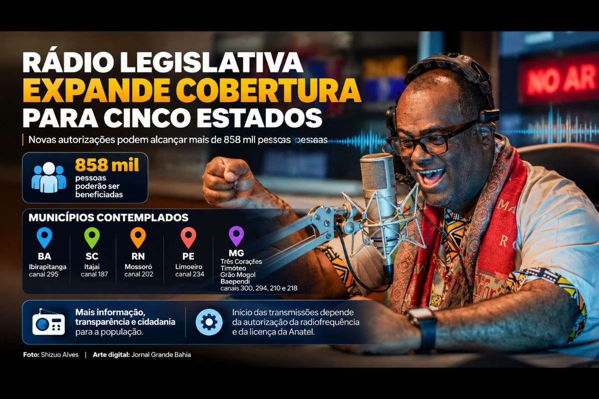 Expansão da programação da Câmara dos Deputados contempla cidades da Bahia, Minas Gerais, Santa Catarina, Rio Grande do Norte e Pernambuco.