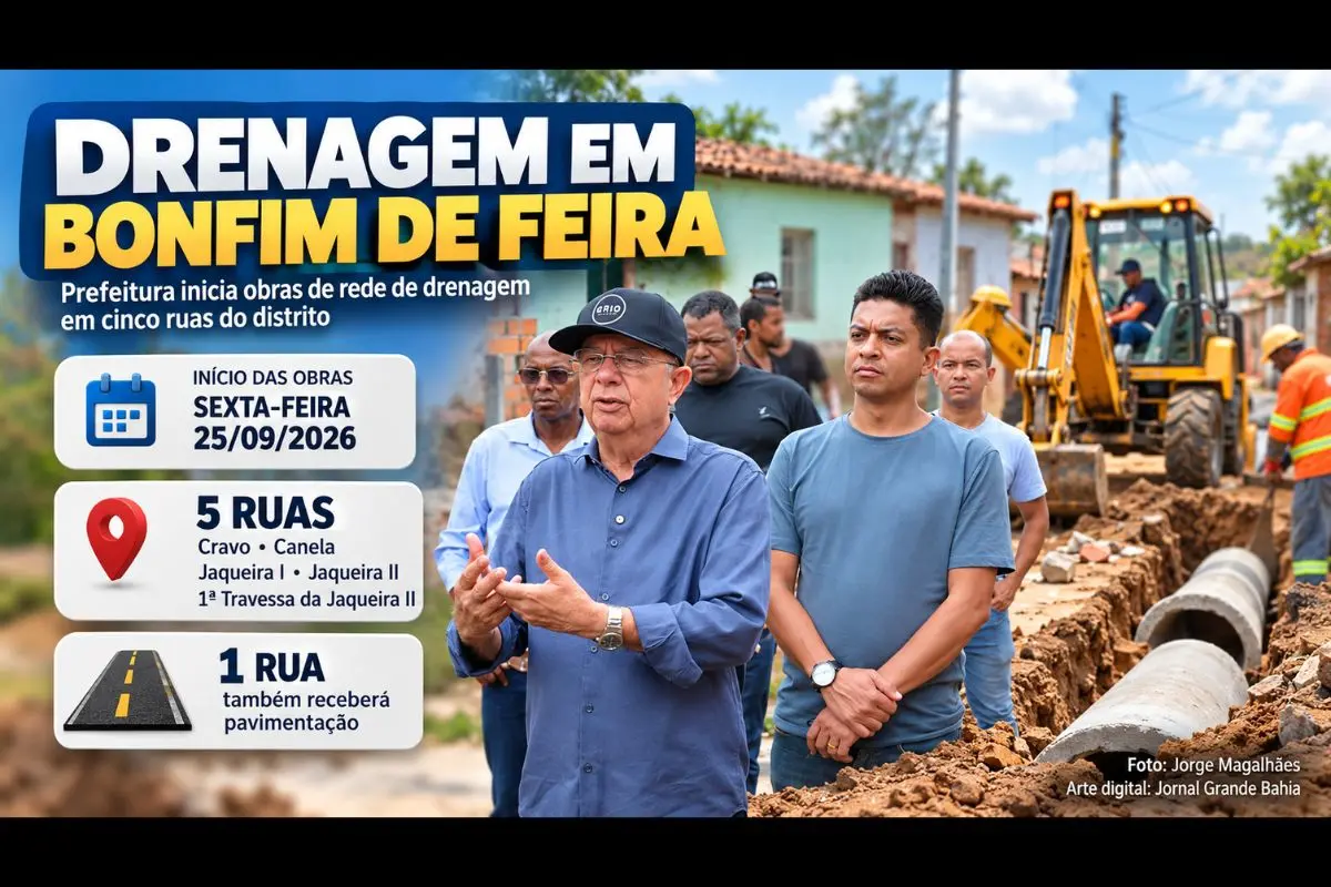 Intervenção contempla cinco vias do distrito e inclui pavimentação de uma rua que ainda não havia sido urbanizada.