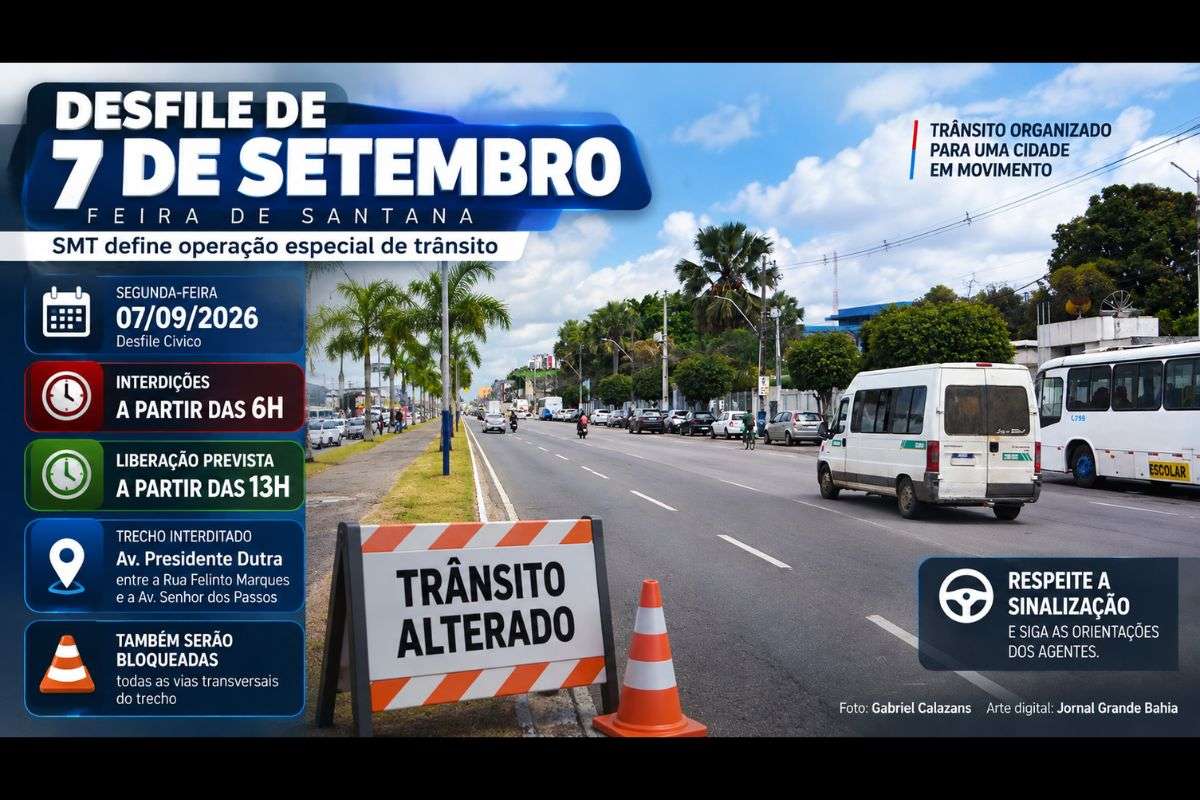 Interdições começam às 6h na Avenida Presidente Dutra e vias transversais; previsão é de liberação do tráfego a partir das 13h.