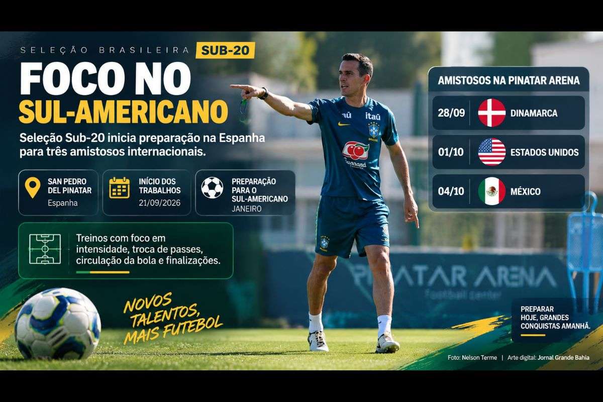 Equipe comandada por Paulo Victor realiza primeiro treino em San Pedro del Pinatar antes de três partidas na Pinatar Arena, como parte da preparação para o Sul-Americano Sub-20.