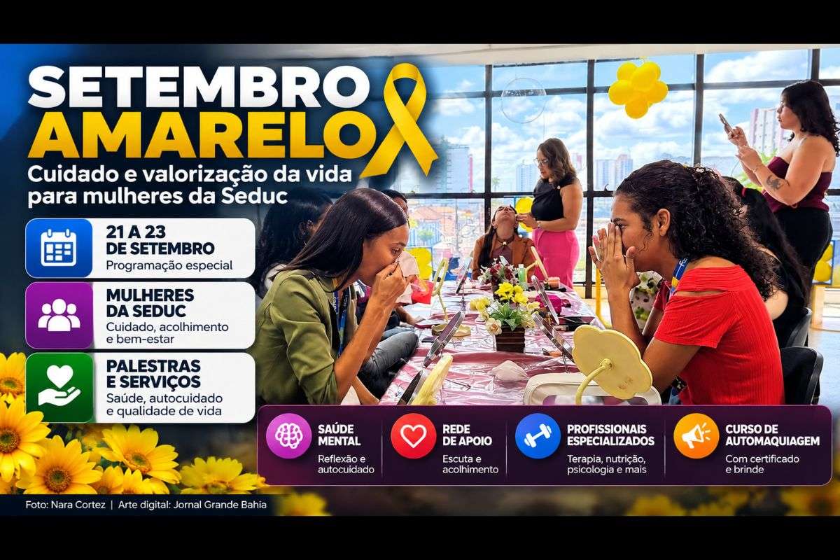 Programação realizada entre 21 e 23 de setembro reuniu palestras, serviços de saúde, autocuidado e atividades voltadas ao bem-estar das profissionais da Educação.