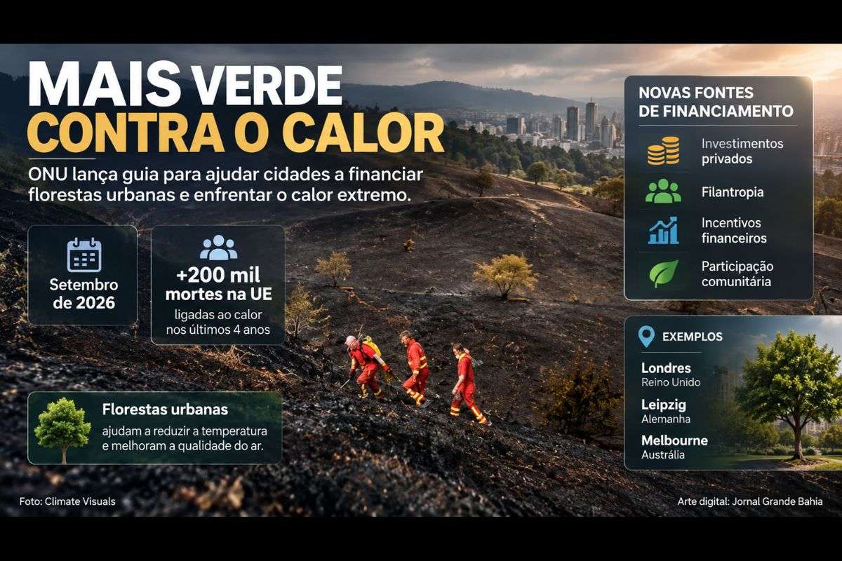 Documento da Unece apresenta alternativas de financiamento para manutenção de áreas verdes e destaca o papel das florestas urbanas na proteção das cidades diante do aumento das temperaturas.