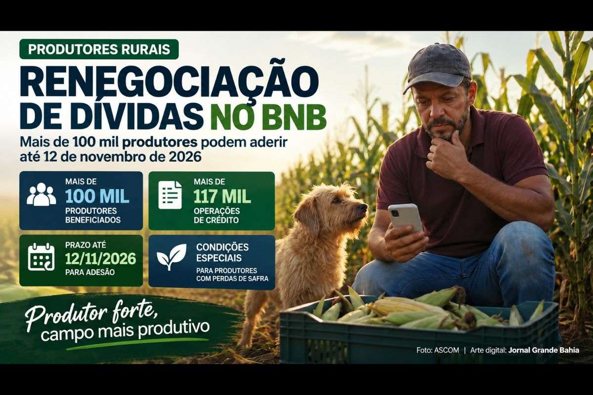 Medida Provisória 1.376/2026 permite renegociação de operações de crédito para produtores afetados por perdas de safra, eventos climáticos e redução de renda.