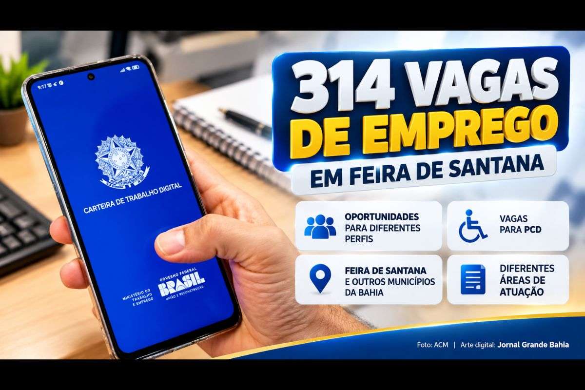 Oportunidades abrangem diferentes áreas, níveis de escolaridade e perfis profissionais, incluindo vagas para pessoas com deficiência e postos em municípios da Bahia.