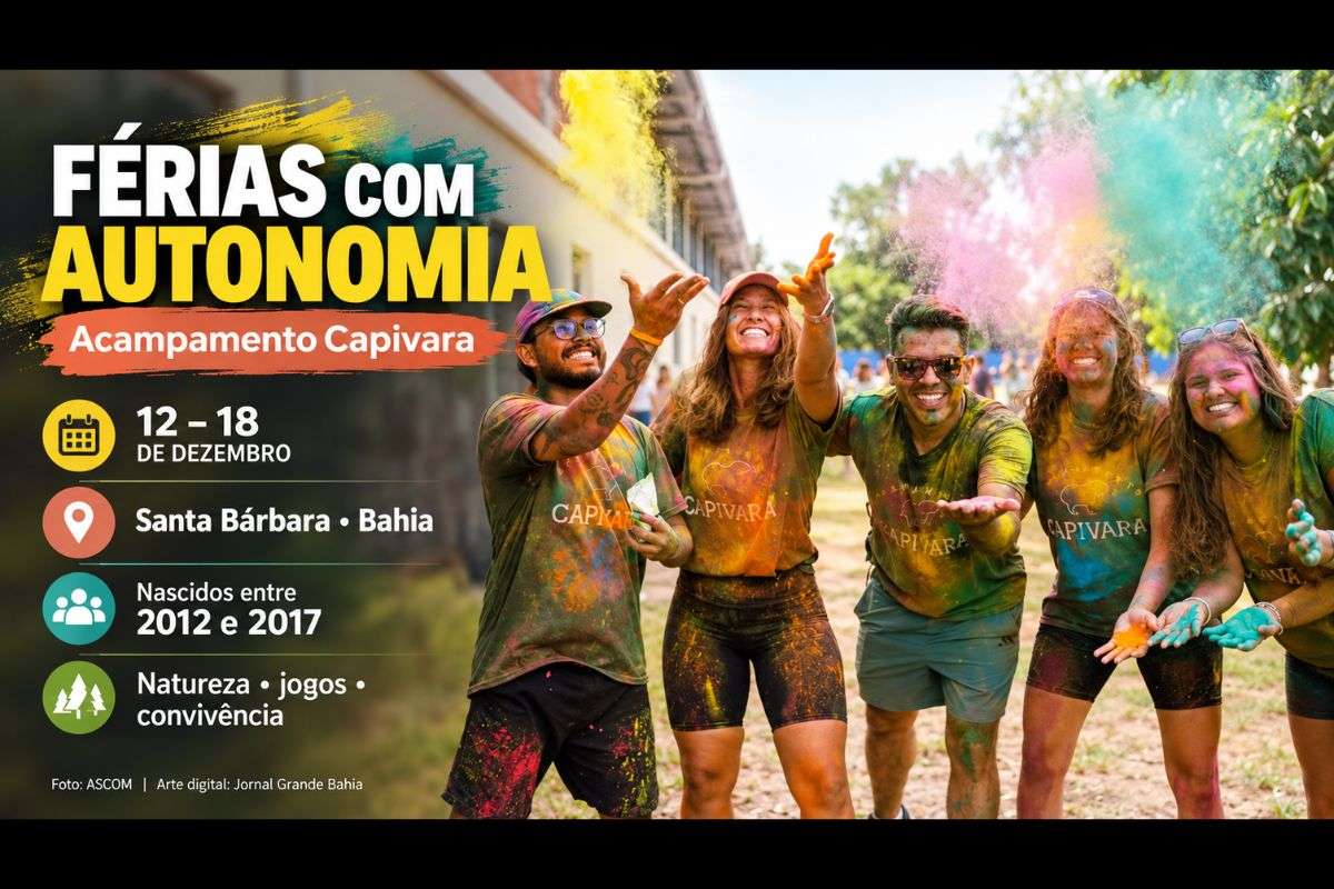 Programação ocorre de 12 a 18 de dezembro, em Santa Bárbara, e é destinada a crianças e adolescentes nascidos entre 2012 e 2017.