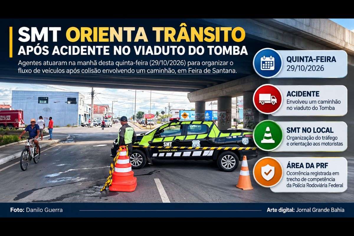 Agentes da Superintendência Municipal de Trânsito organizaram o fluxo de veículos e orientaram motoristas na manhã desta quinta-feira (29/10/2026), em trecho sob jurisdição da Polícia Rodoviária Federal.
