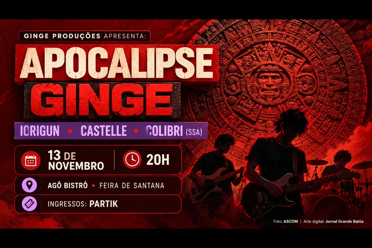 Show será realizado em 13 de novembro, a partir das 20h, no Agô Bistrô, com bandas de Feira de Santana e Salvador e repertórios ligados ao indie rock, post-punk e rock psicodélico.