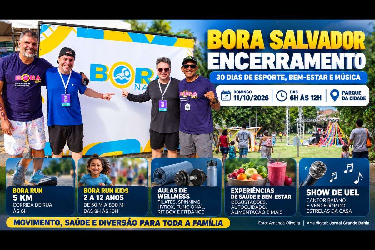 Encerramento ocorre no domingo (11/10/2026), das 6h às 12h, com corrida de 5 km, provas infantis, aulas esportivas, experiências de bem-estar e apresentação musical.