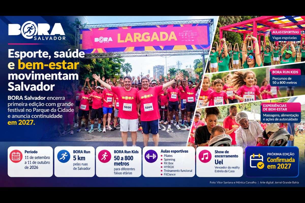 Festival reuniu corridas, aulas esportivas com vagas esgotadas, música e atividades de bem-estar após 30 dias de programação voltada à promoção da saúde e da atividade física na capital baiana.